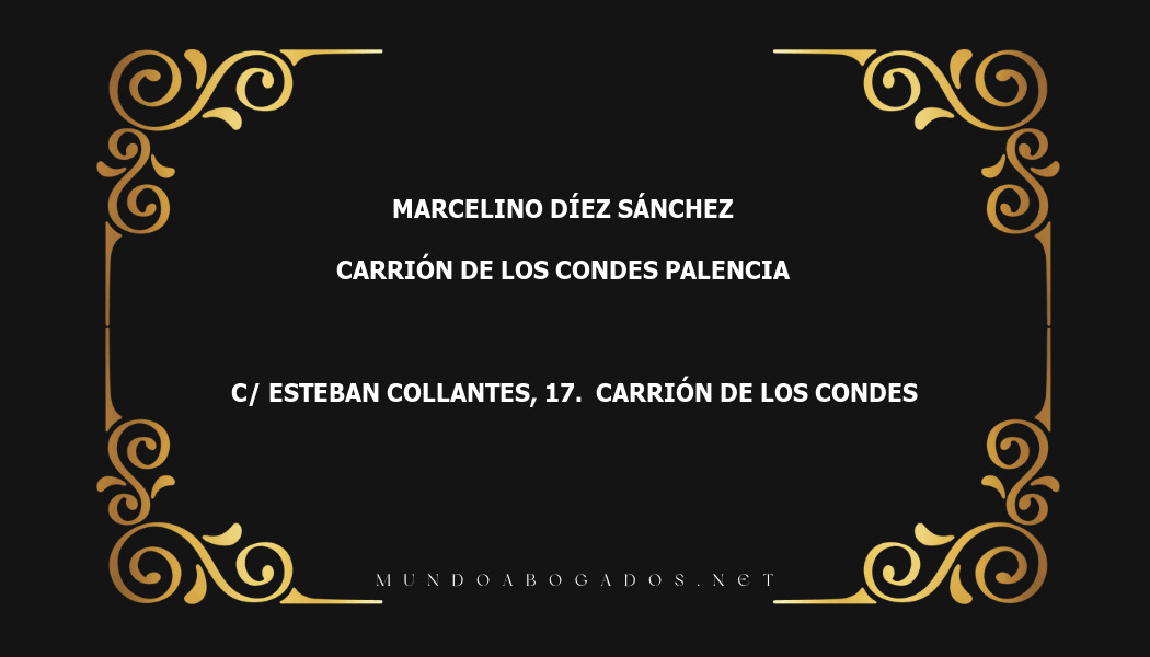 abogado Marcelino Díez Sánchez en la localidad de Carrión de los Condes