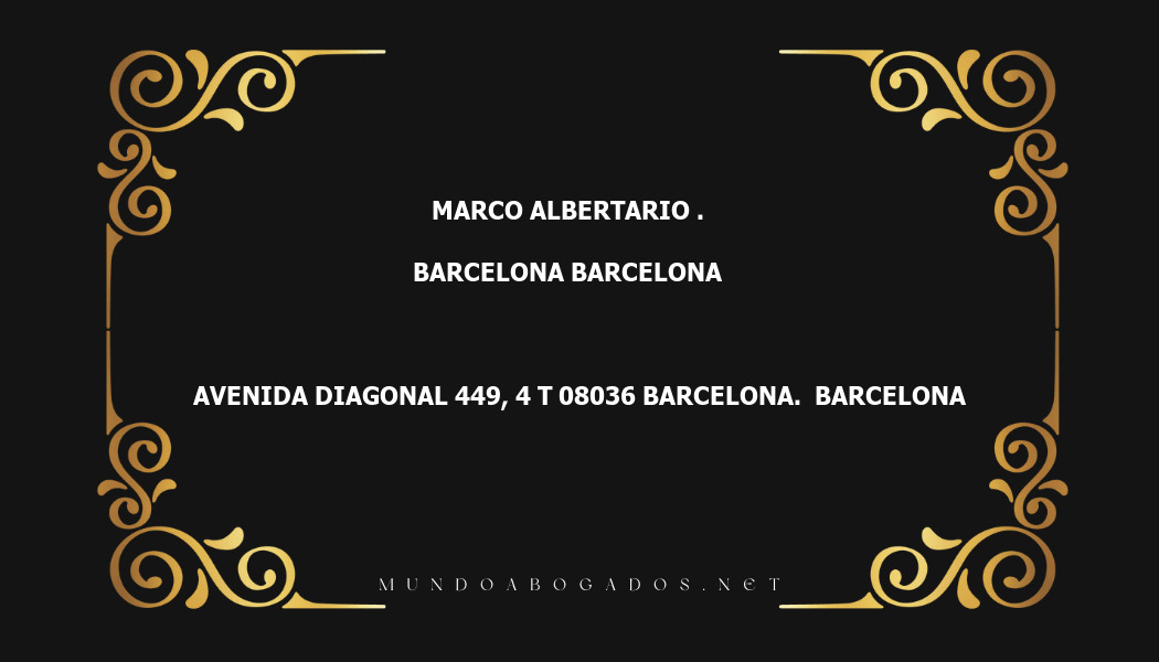 abogado Marco Albertario . en la localidad de Barcelona