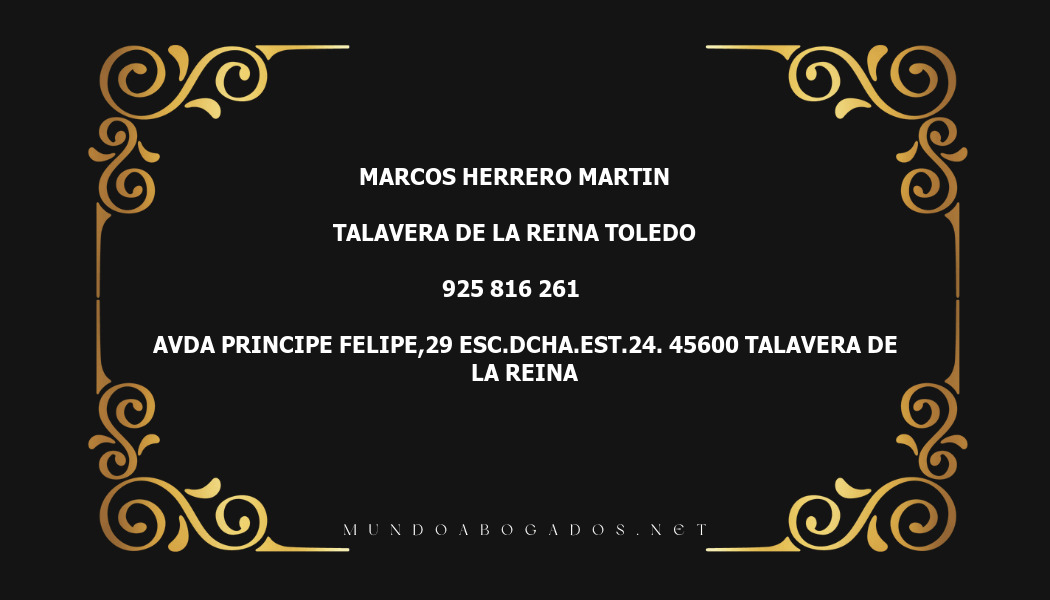 abogado Marcos Herrero Martin en la localidad de Talavera de la Reina