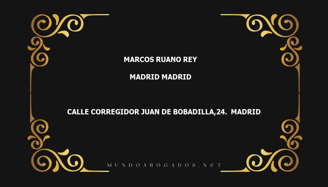 abogado Marcos Ruano Rey en la localidad de Madrid