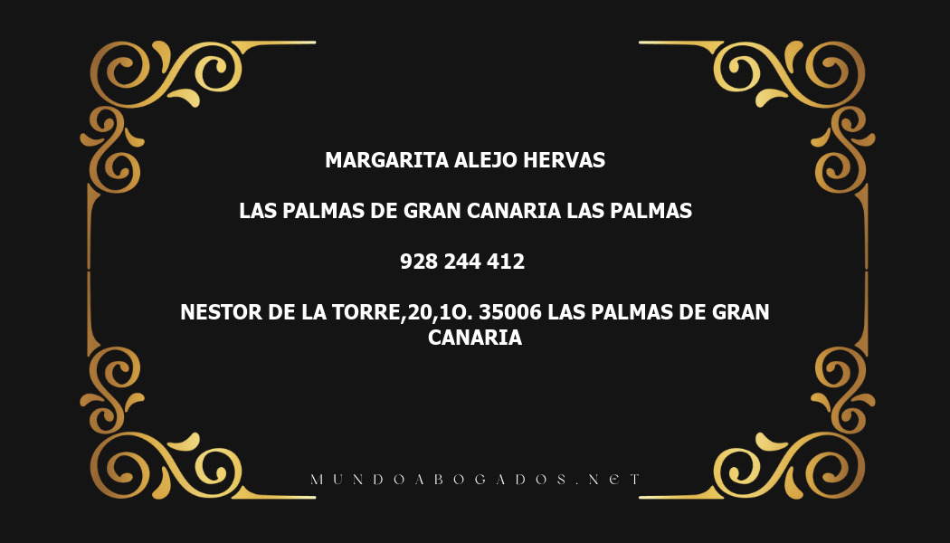 abogado Margarita Alejo Hervas en la localidad de Las Palmas de Gran Canaria