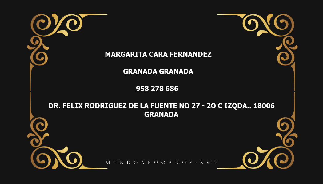 abogado Margarita Cara Fernandez en la localidad de Granada