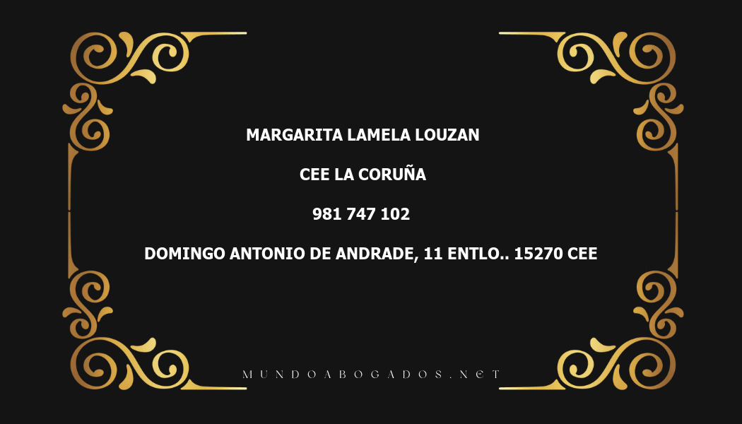 abogado Margarita Lamela Louzan en la localidad de Cee