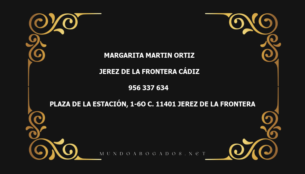 abogado Margarita Martin Ortiz en la localidad de Jerez de la Frontera