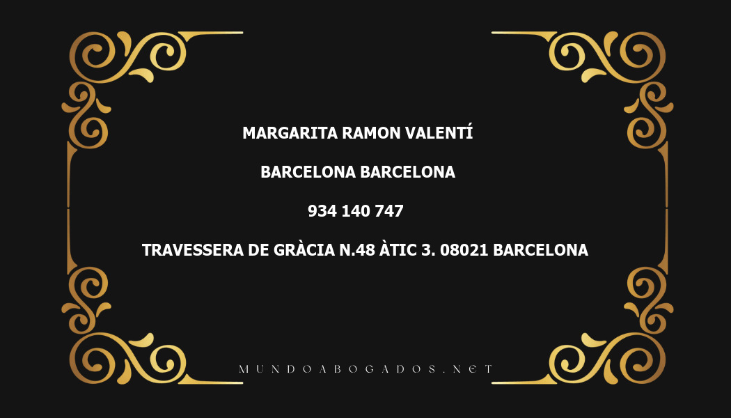 abogado Margarita Ramon Valentí en la localidad de Barcelona