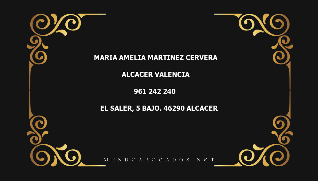 abogado Maria Amelia Martinez Cervera en la localidad de Alcacer