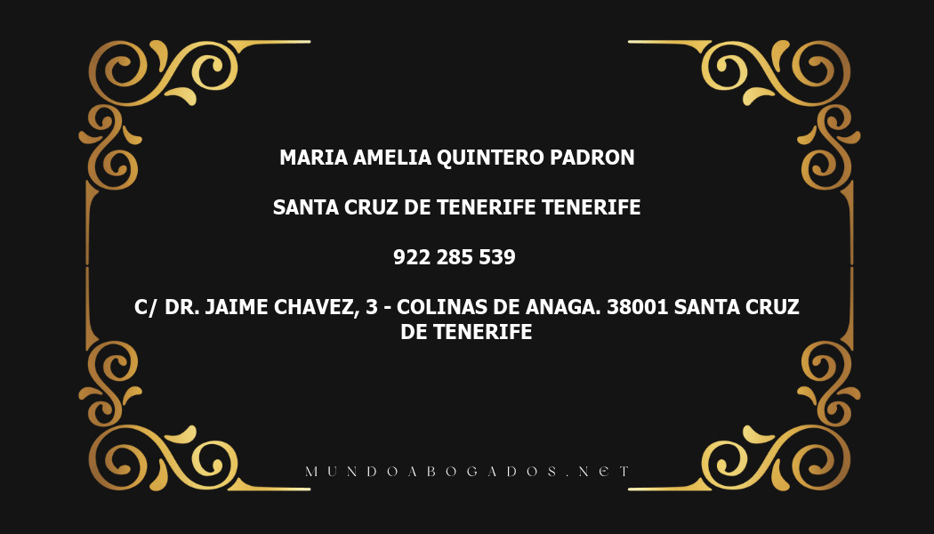 abogado Maria Amelia Quintero Padron en la localidad de Santa Cruz de Tenerife