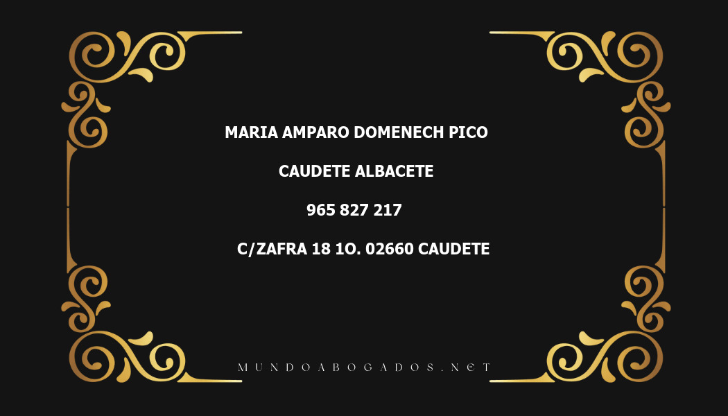 abogado Maria Amparo Domenech Pico en la localidad de Caudete