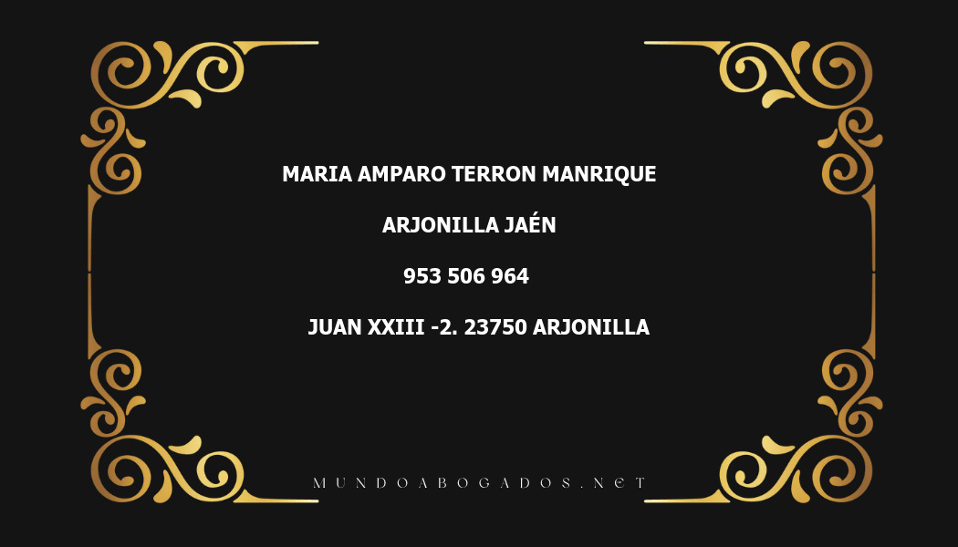 abogado Maria Amparo Terron Manrique en la localidad de Arjonilla