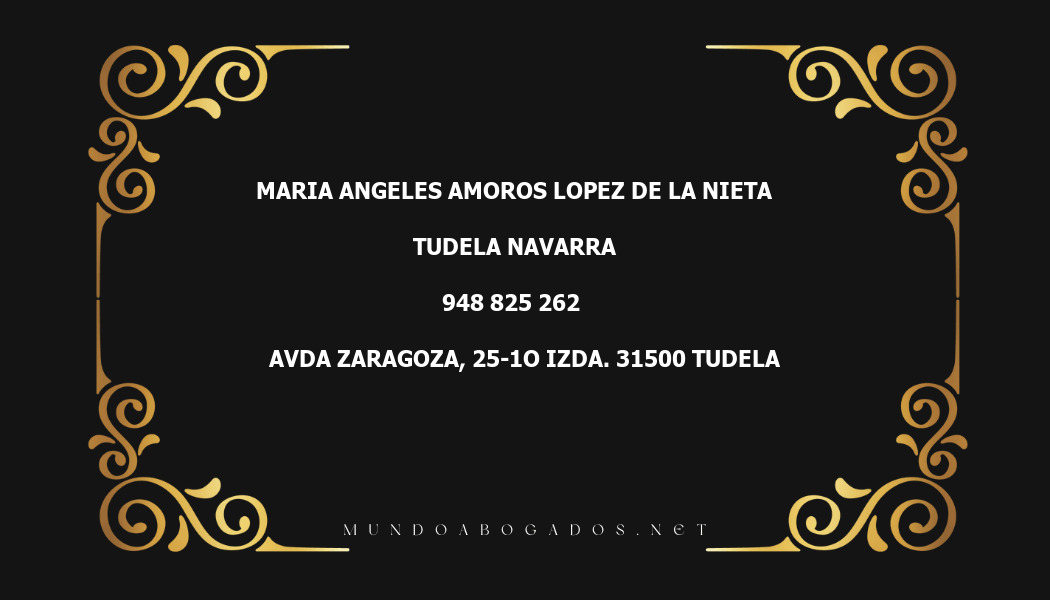 abogado Maria Angeles Amoros Lopez De La Nieta en la localidad de Tudela