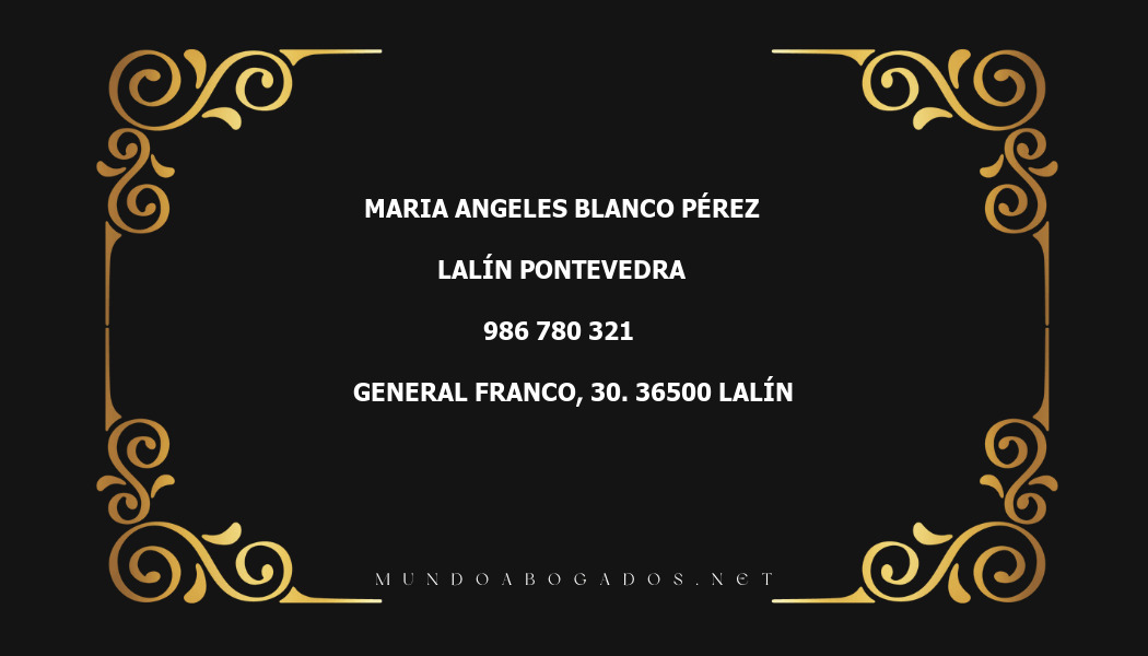 abogado Maria Angeles Blanco Pérez en la localidad de Lalín