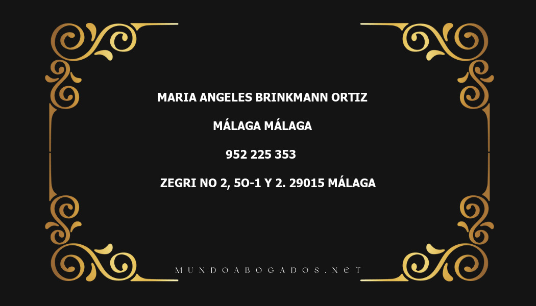 abogado Maria Angeles Brinkmann Ortiz en la localidad de Málaga