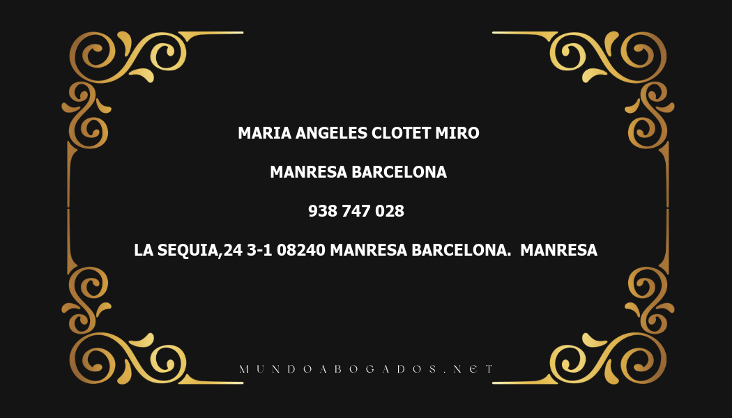 abogado Maria Angeles Clotet Miro en la localidad de Manresa