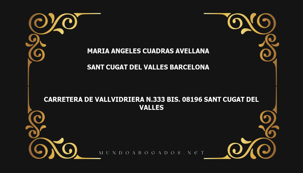 abogado Maria Angeles Cuadras Avellana en la localidad de Sant Cugat del Valles