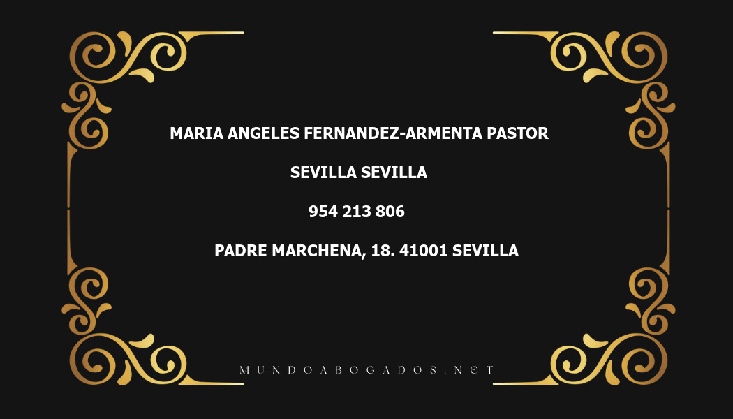 abogado Maria Angeles Fernandez-Armenta Pastor en la localidad de Sevilla