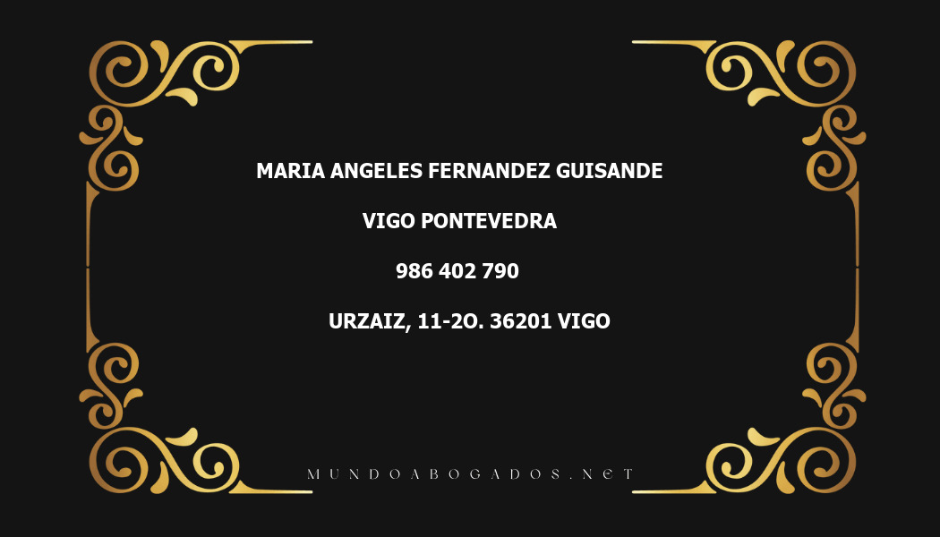 abogado Maria Angeles Fernandez Guisande en la localidad de Vigo