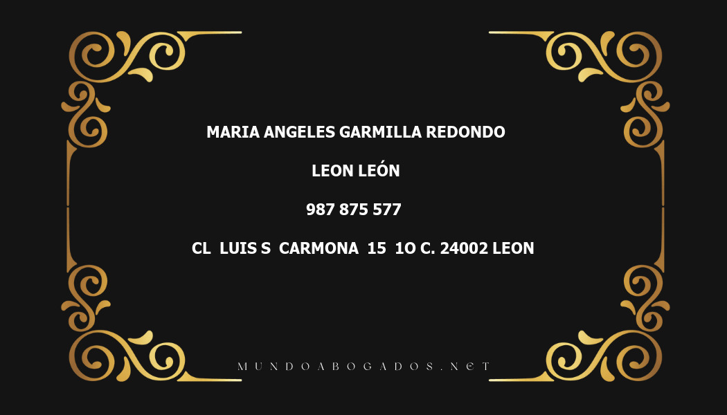 abogado Maria Angeles Garmilla Redondo en la localidad de Leon