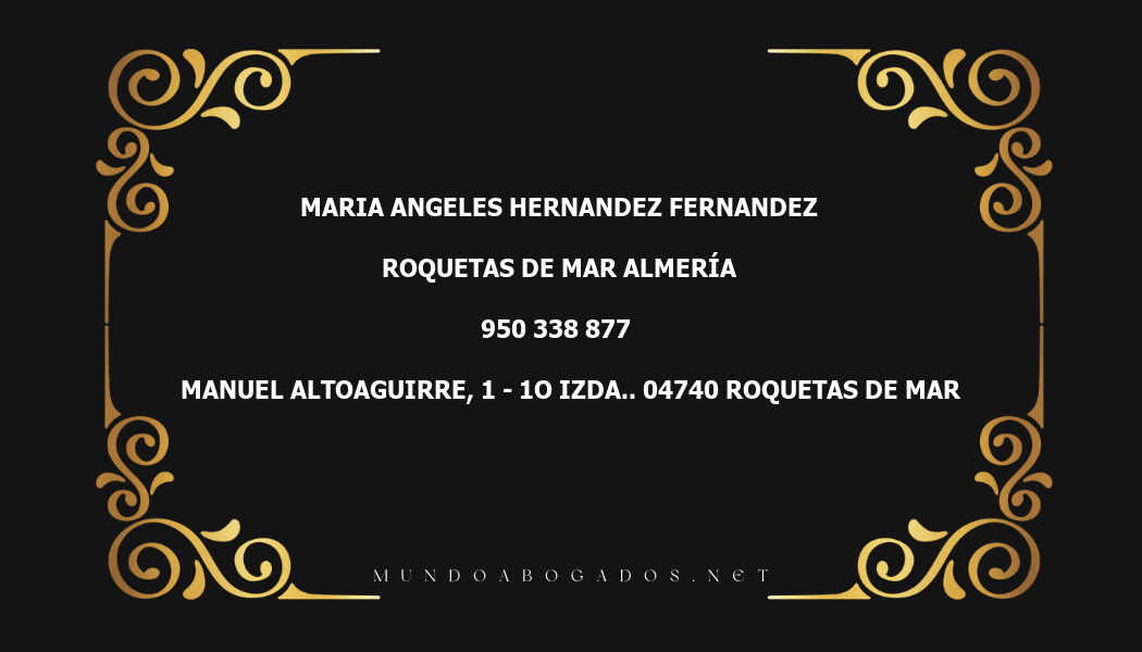 abogado Maria Angeles Hernandez Fernandez en la localidad de Roquetas de Mar