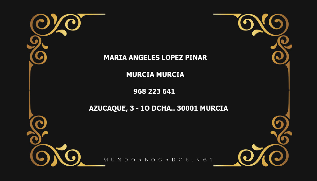 abogado Maria Angeles Lopez Pinar en la localidad de Murcia