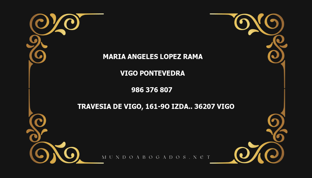 abogado Maria Angeles Lopez Rama en la localidad de Vigo