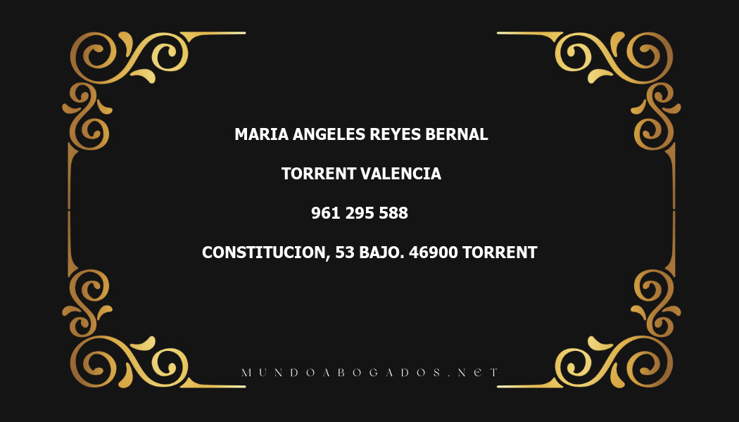 abogado Maria Angeles Reyes Bernal en la localidad de Torrent