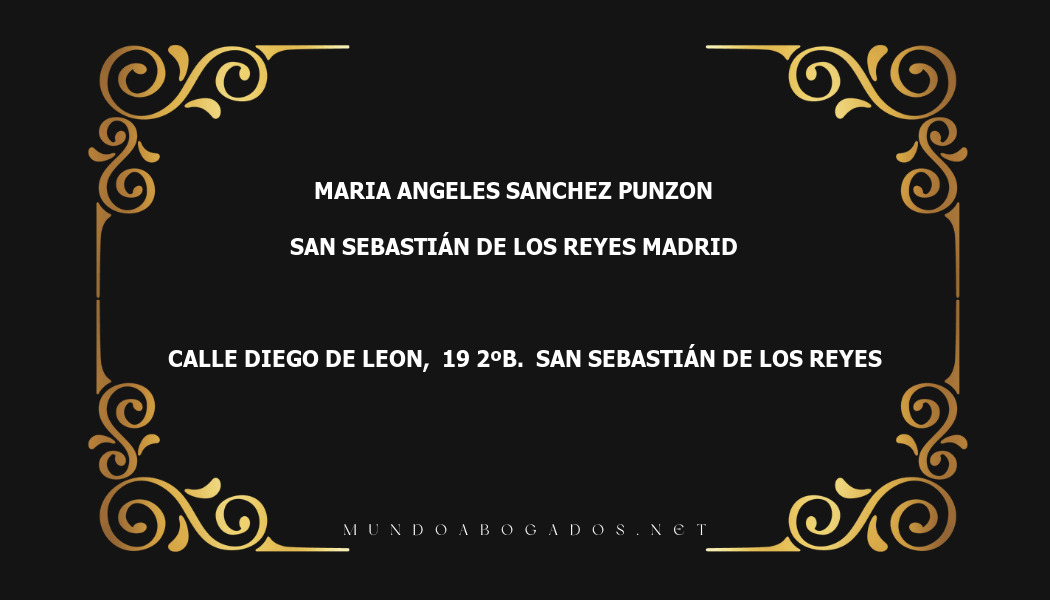 abogado Maria Angeles Sanchez Punzon en la localidad de San Sebastián de los Reyes