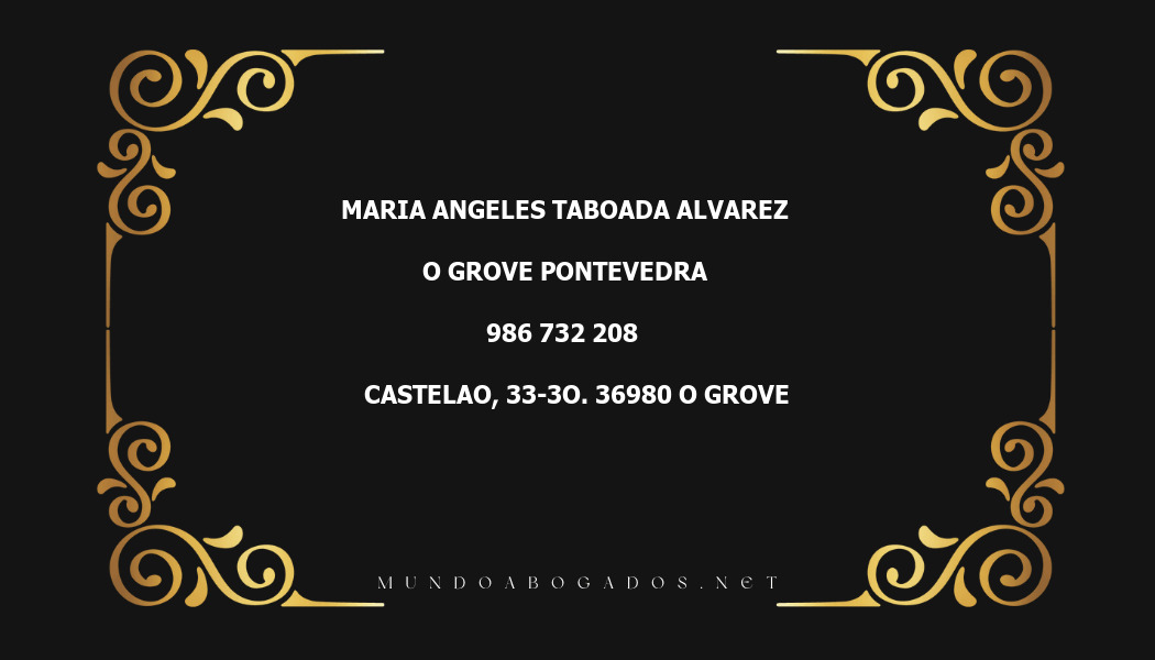 abogado Maria Angeles Taboada Alvarez en la localidad de O Grove