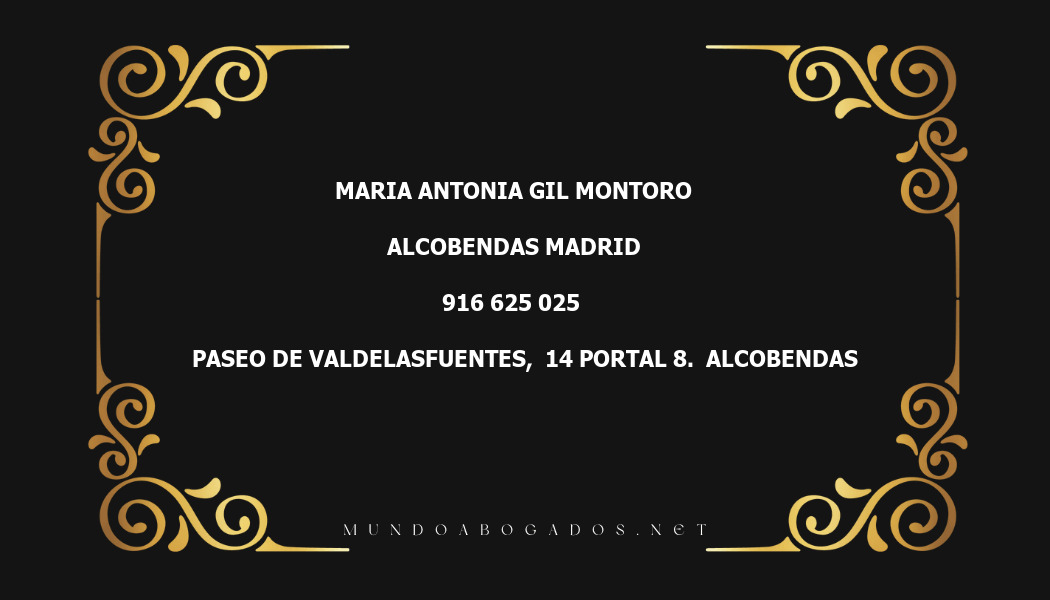 abogado Maria Antonia Gil Montoro en la localidad de Alcobendas