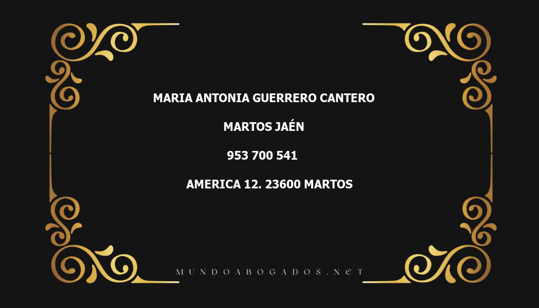 abogado Maria Antonia Guerrero Cantero en la localidad de Martos