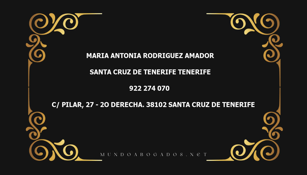 abogado Maria Antonia Rodriguez Amador en la localidad de Santa Cruz de Tenerife