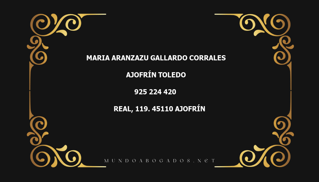 abogado Maria Aranzazu Gallardo Corrales en la localidad de Ajofrín