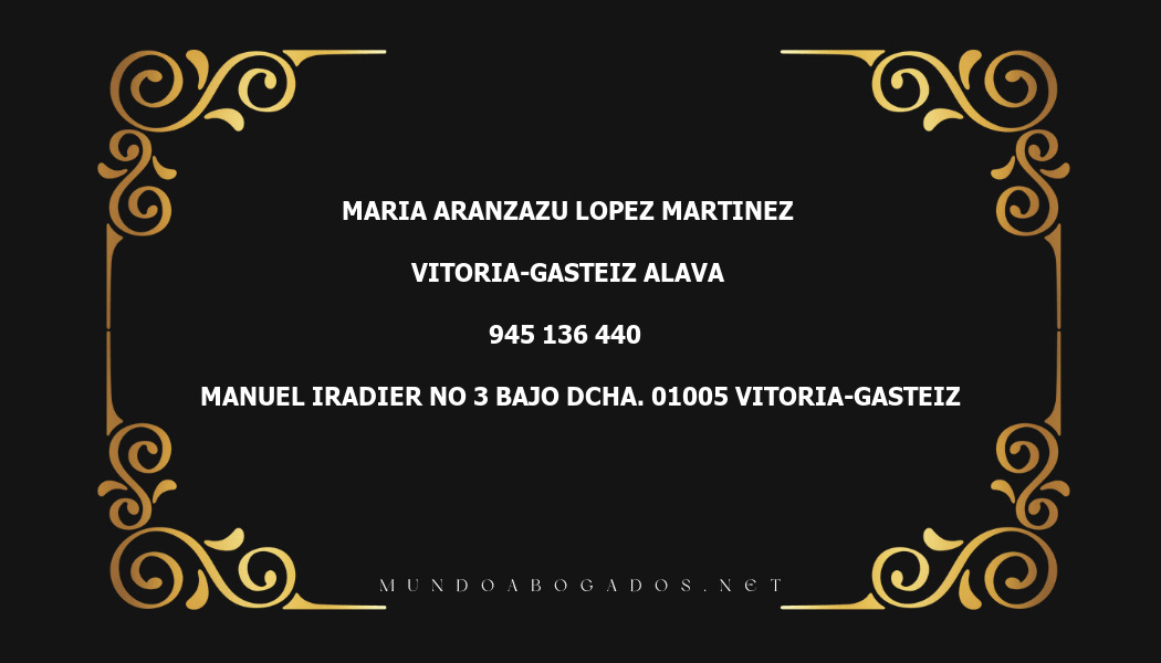 abogado Maria Aranzazu Lopez Martinez en la localidad de Vitoria-Gasteiz