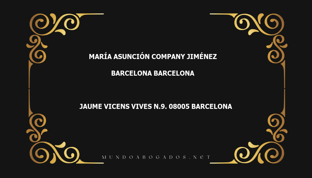 abogado María Asunción Company Jiménez en la localidad de Barcelona