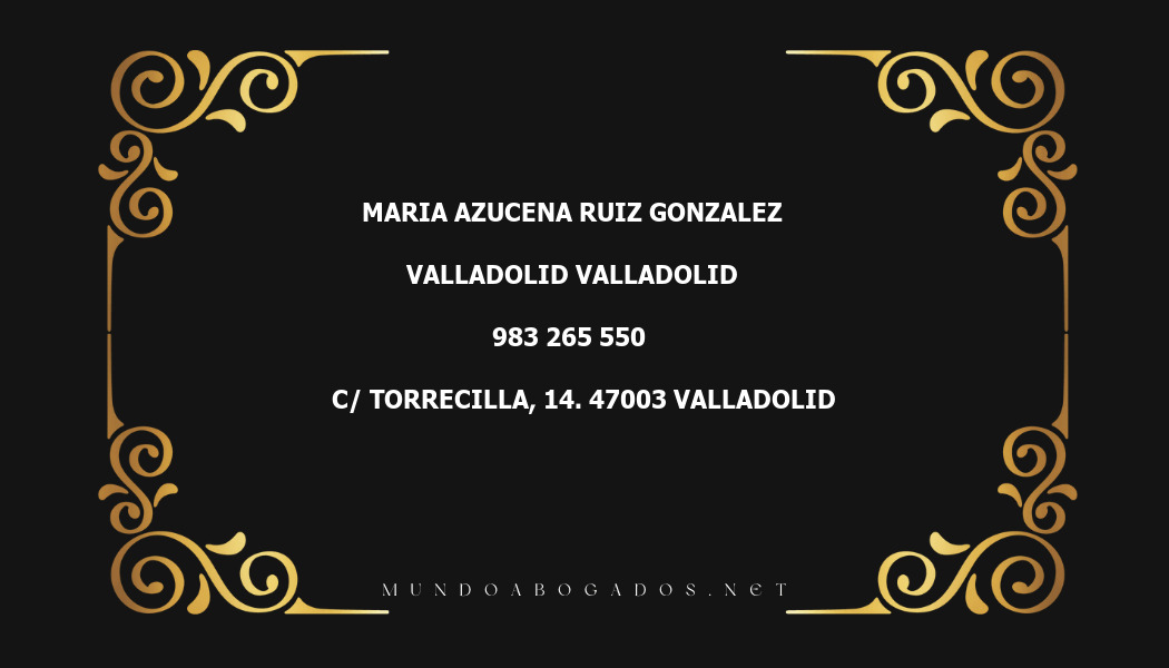 abogado Maria Azucena Ruiz Gonzalez en la localidad de Valladolid