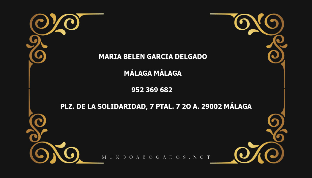 abogado Maria Belen Garcia Delgado en la localidad de Málaga