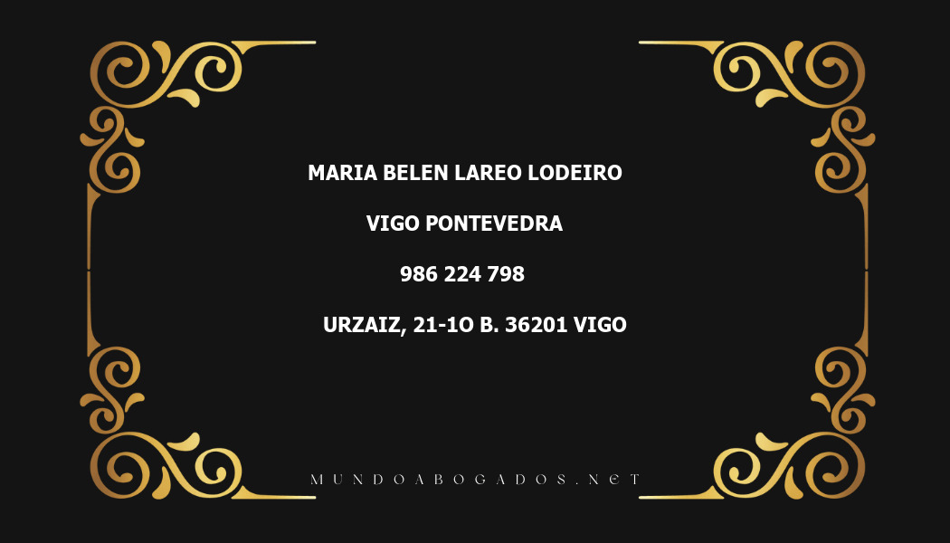 abogado Maria Belen Lareo Lodeiro en la localidad de Vigo