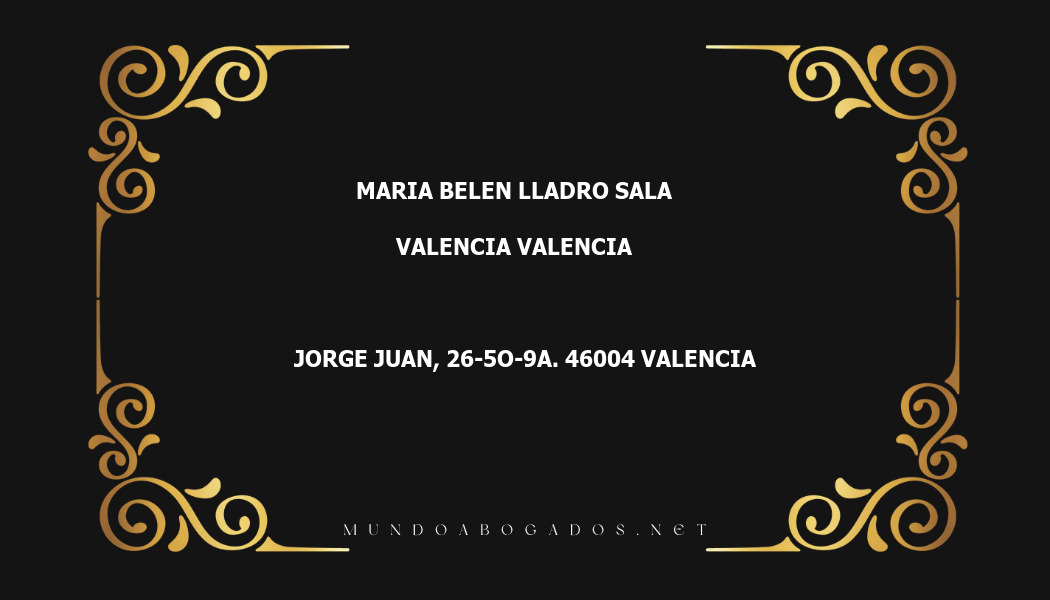 abogado Maria Belen Lladro Sala en la localidad de Valencia