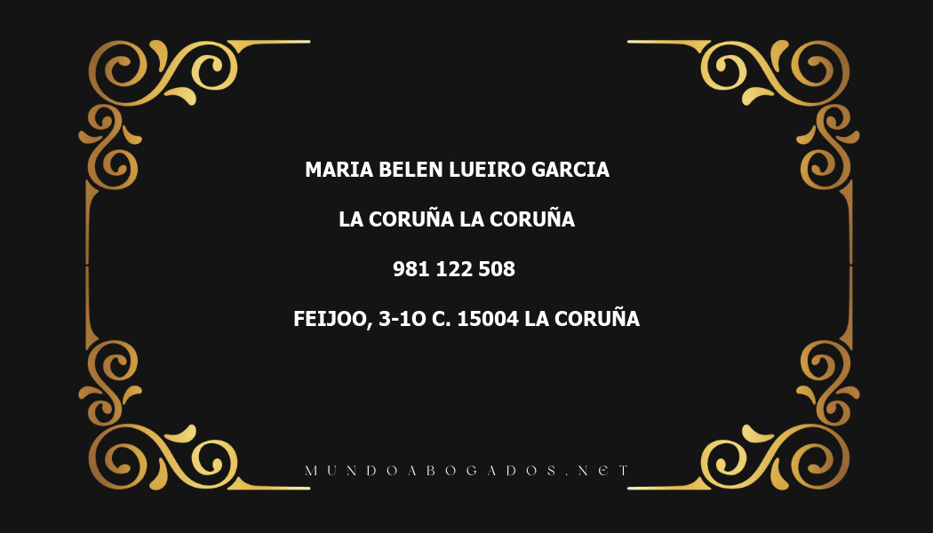 abogado Maria Belen Lueiro Garcia en la localidad de La Coruña