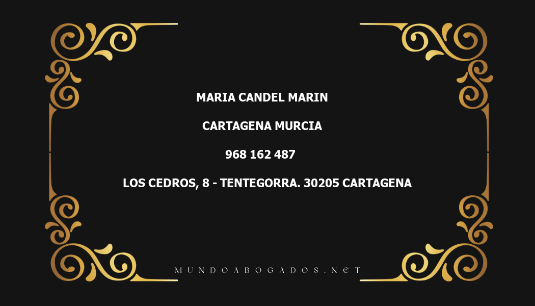 abogado Maria Candel Marin en la localidad de Cartagena