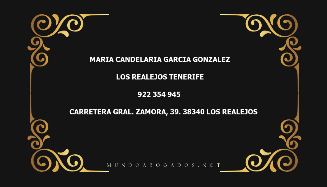 abogado Maria Candelaria Garcia Gonzalez en la localidad de Los Realejos