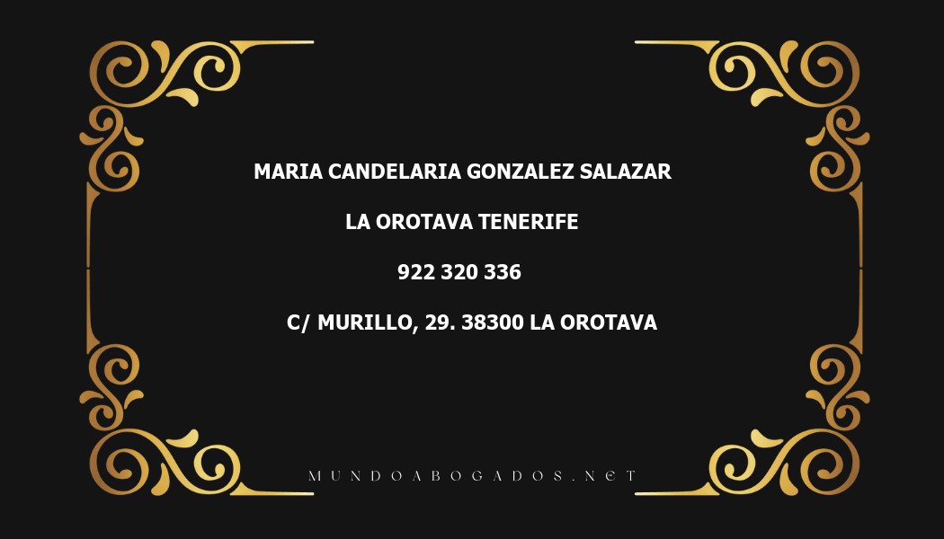 abogado Maria Candelaria Gonzalez Salazar en la localidad de La Orotava