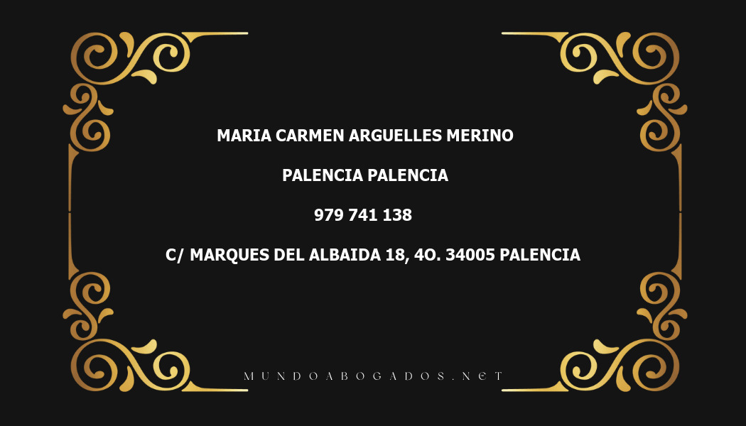 abogado Maria Carmen Arguelles Merino en la localidad de Palencia