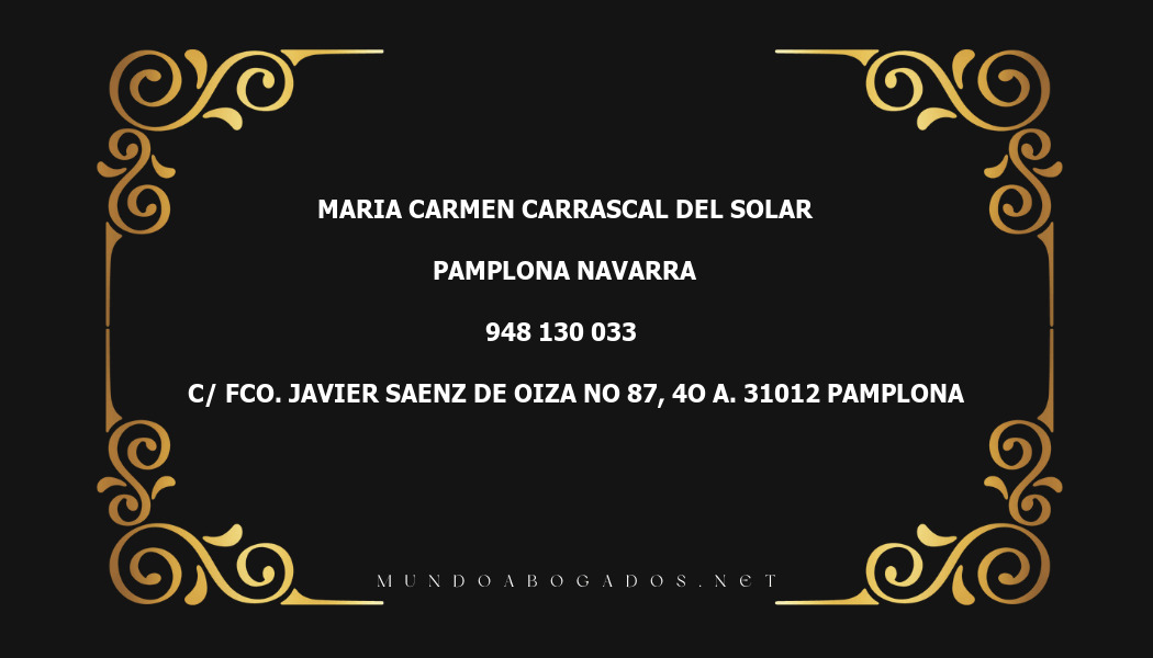 abogado Maria Carmen Carrascal Del Solar en la localidad de Pamplona