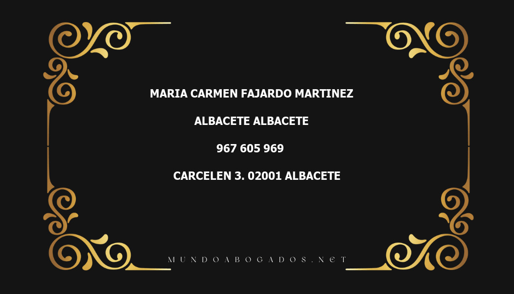 abogado Maria Carmen Fajardo Martinez en la localidad de Albacete