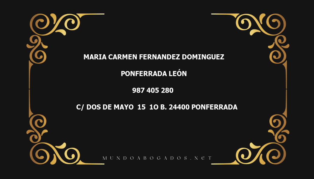 abogado Maria Carmen Fernandez Dominguez en la localidad de Ponferrada