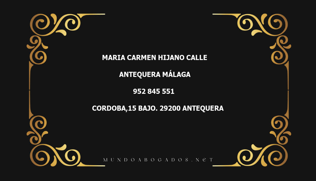 abogado Maria Carmen Hijano Calle en la localidad de Antequera