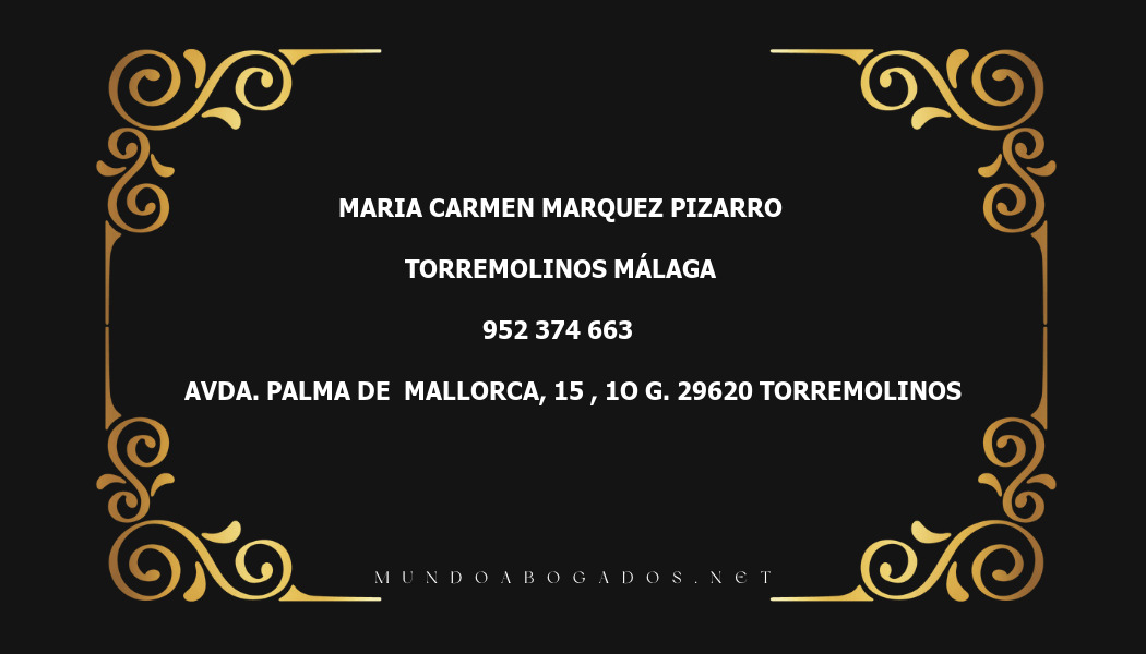 abogado Maria Carmen Marquez Pizarro en la localidad de Torremolinos