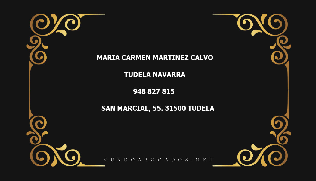 abogado Maria Carmen Martinez Calvo en la localidad de Tudela