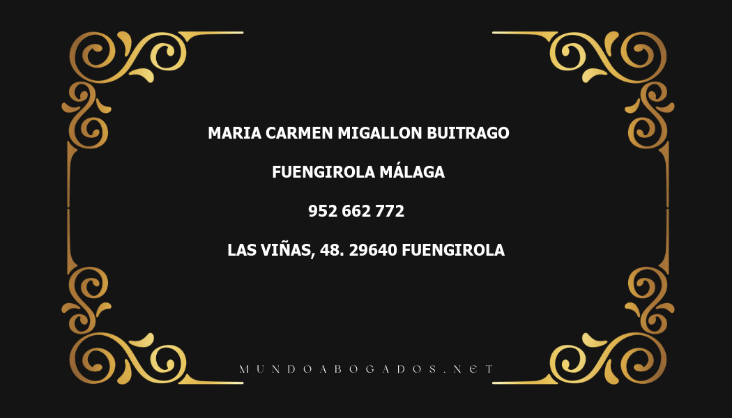 abogado Maria Carmen Migallon Buitrago en la localidad de Fuengirola