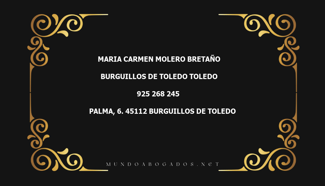 abogado Maria Carmen Molero Bretaño en la localidad de Burguillos de Toledo